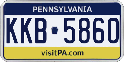 PA license plate KKB5860