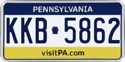 PA license plate KKB5862