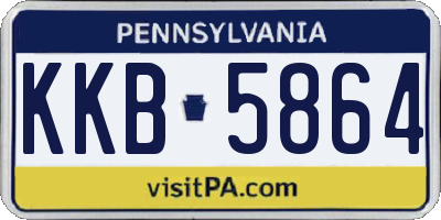 PA license plate KKB5864