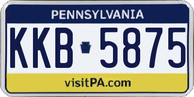 PA license plate KKB5875