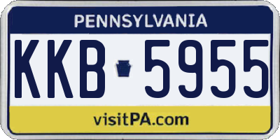 PA license plate KKB5955