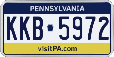 PA license plate KKB5972