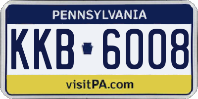 PA license plate KKB6008