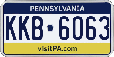 PA license plate KKB6063