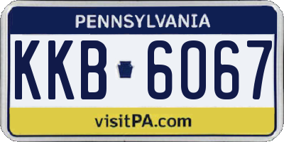 PA license plate KKB6067