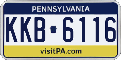 PA license plate KKB6116