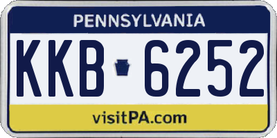 PA license plate KKB6252