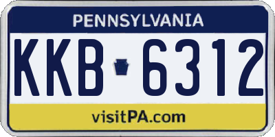 PA license plate KKB6312