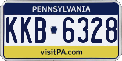 PA license plate KKB6328