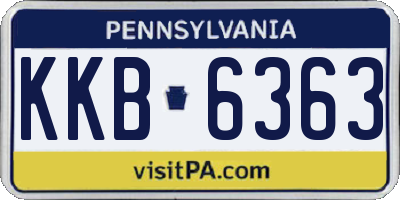 PA license plate KKB6363