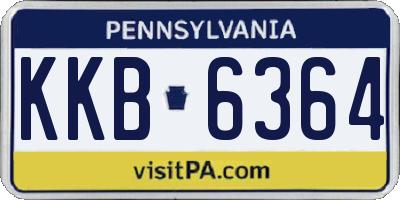PA license plate KKB6364