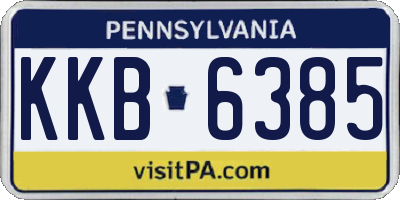 PA license plate KKB6385