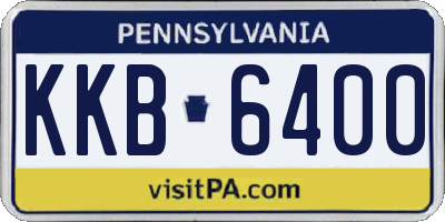 PA license plate KKB6400