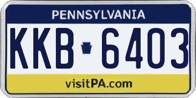 PA license plate KKB6403