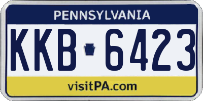PA license plate KKB6423