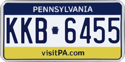 PA license plate KKB6455