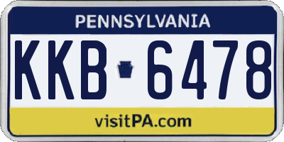 PA license plate KKB6478