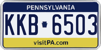 PA license plate KKB6503