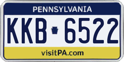 PA license plate KKB6522
