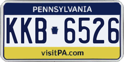 PA license plate KKB6526