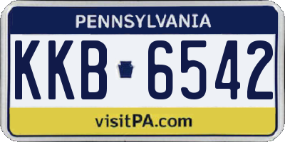 PA license plate KKB6542