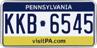 PA license plate KKB6545