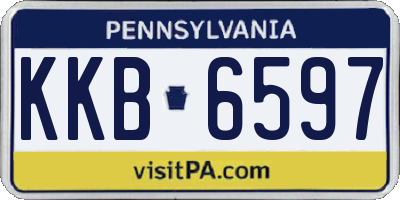 PA license plate KKB6597