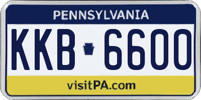 PA license plate KKB6600
