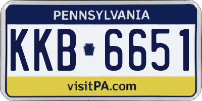 PA license plate KKB6651
