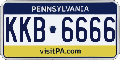 PA license plate KKB6666