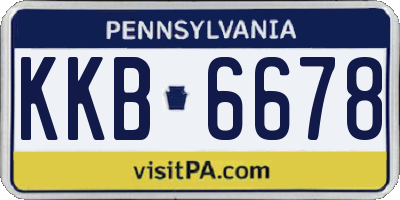 PA license plate KKB6678