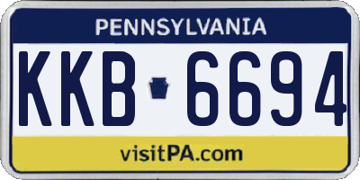 PA license plate KKB6694