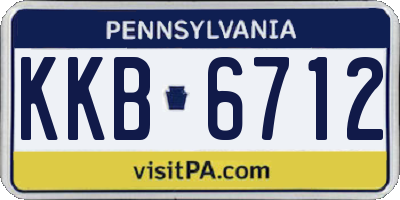 PA license plate KKB6712