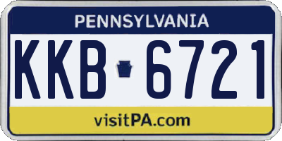PA license plate KKB6721