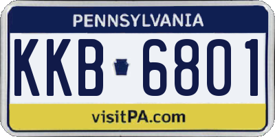 PA license plate KKB6801