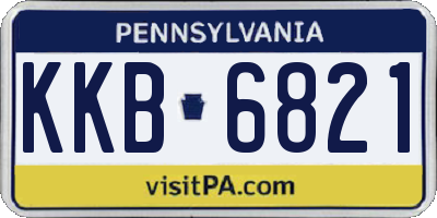 PA license plate KKB6821
