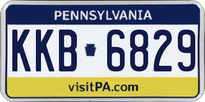 PA license plate KKB6829