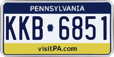 PA license plate KKB6851