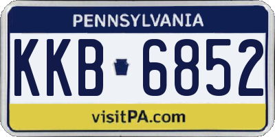 PA license plate KKB6852