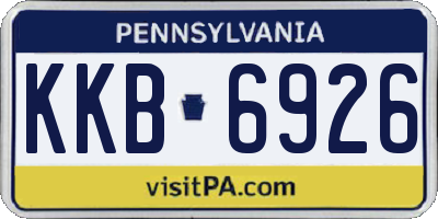 PA license plate KKB6926