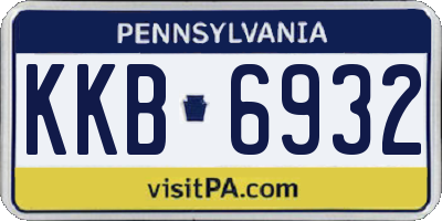 PA license plate KKB6932