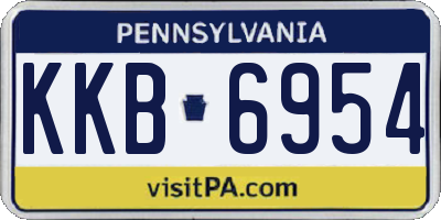 PA license plate KKB6954