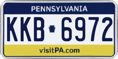 PA license plate KKB6972