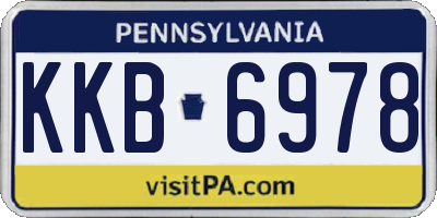 PA license plate KKB6978