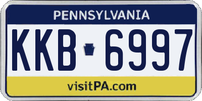PA license plate KKB6997