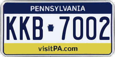 PA license plate KKB7002