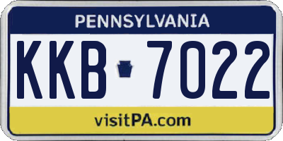 PA license plate KKB7022