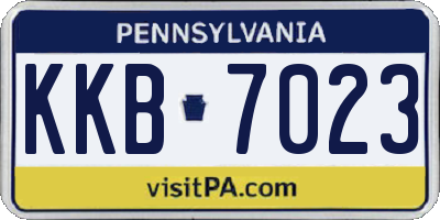 PA license plate KKB7023