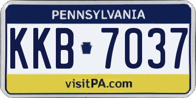 PA license plate KKB7037