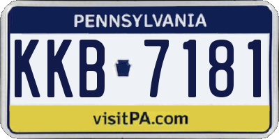 PA license plate KKB7181